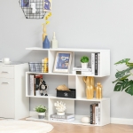 HOMCOM Versatile 3-tier Multi-Shelf Bookshelf Wood Stand Bookcase Storage Display White