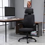 Vinsetto Ergonomic Office Chair with Arm, Wheel, High Mesh Back, Adjustable Height Desk Chair - Black