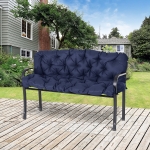 Outsunny 3 Seater Outdoor Seat Pads Bench Swing Chair Replacement Cushions Backrest for Patio Garden, Dark Blue