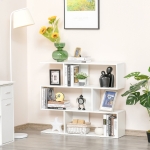 HOMCOM Versatile 3-tier Multi-Shelf Bookshelf Wood Stand Bookcase Storage Display White