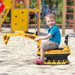 Qaba Ride On Excavator Toy Tractors Digger Movable Walker Construction Truck 3-8 Yrs