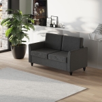 HOMCOM Double Seat Sofa 2 Seater Compact Loveseat Couch Linen Upholstery Armrest