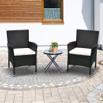 Outsunny 2pcs Rattan Chair Set Garden Wicker Seat Outdoor Patio Furniture Coffee