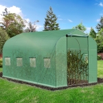 Outsunny Polytunnel Walk in Greenhouse 13.1' x 6.6' with Windows and Door
