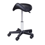 HOMCOM Adjustable Hydraulic Swivel Salon Tattoo Parlor Rolling Saddle Stool PU Leather