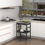 HOMCOM Room Essentials Portable Stainless Steel Top Kitchen Cart with Storage Drawer 3-Tier