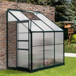 Outsunny 75.5"L x 49.25"W x 87"H Walk-In Garden Greenhouse Aluminum Polycarbonate w/ Roof Vent