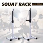 Soozier Adjustable Stable Squat Stand Portable 2 Bars Holder Black/White