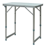 Outsunny 23" Aluminum Lightweight Portable Folding Easy Clean Camping Table with Carrying Handle
