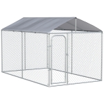 PawHut Dog Kennel Heavy Duty Playpen with Galvanized Steel Secure Lock Mesh Sidewalls and Waterproof Cover for Backyard & Patio, 13' x 7.5' x 7.5'