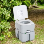 Kleankin Outdoor Portable Toilet 5.3 Gallon (20L) Easy to Use Flushable Tank Grey