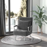 HOMCOM Adjustable Folding Convertible Single Sleeper Sofa Bed Chair Grey