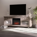 HOMCOM 23" Electric Fireplace Insert for Wooden Cabinet, Recessed Fireplace Heater with Realistic Log Flames, Adjustable Brightness, 1400W, Black