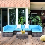 Outsunny 7 Piece Rattan Sofa Set Outdoor Furniture Patio Set