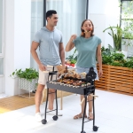 Outsunny Charcoal Trolley BBQ Garden Outdoor Barbecue Cooking Grill Powder Wheel
