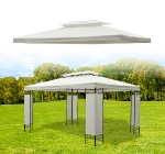 Outsunny 13' x 10' Gazebo Replacement Canopy 2 Tier Top UV Cover Pavilion Garden Patio Outdoor, Grey (TOP ONLY)(c-5)