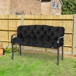 Outsunny 3 Seater Outdoor Seat Pads Bench Swing Chair Replacement Cushions Backrest for Patio Garden, Black