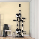 PawHut 94"-102" Huge Cat Tree Ceiling High Cat Condo Multi-Level Scratching Post Activity Center