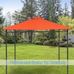 Outsunny 10' x 10' Square Gazebo Canopy Replacement UV Protected Top Cover Sun Shade Beige(c-1)