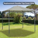 Outsunny 10' x 10' Square Gazebo Canopy Replacement UV Protected Top Cover Sun Shade Beige(c-3)