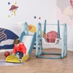 Qaba 3 in 1 Kids Slide and Swing Set Toddler Climber Playset Playground Activity Center Indoor Outdoor Exercise Toy