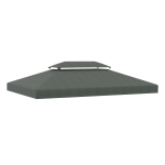 Outsunny 13' x 10' Gazebo Replacement Canopy 2 Tier Top UV Cover Pavilion Garden Patio Outdoor, Deep Grey (TOP ONLY)