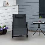 Outsunny Zero Gravity Rocking Lounge Chair, Patio Rocker w/ Removable Pillow, Recliner Seat for Indoor & Outdoor, Breathable Texteline, Black