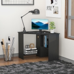 HOMCOM Modern Multi-Tier Computer Office Desk Wood Corner Desk with Shelves PC Laptop Gaming Table
