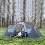 Outsunny Outdoor Camping Tent For 5-6 Fiberglass Steel Frame W/ Bag