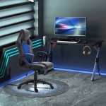 HOMCOM High Back Office Chair, Executive Racing Gaming Chair, Adjustable Recliner with Removable Headrest Pillow for Home, Office, White and Black(c-3)