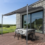 Outsunny 10'x10' Steel Gazebo Canopy Patio Outdoor Portable Sun Shelter Door Porch Cover Grey