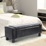HOMCOM Deluxe Storage Ottoman Bench Chest Organizer Chair Black Furniture