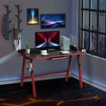 HOMCOM Gaming Desk Computer Table Game Handle Holder Cup Holder Headset Hook