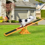 PawHut Wood Pet Seesaw Platform Dog Agility Training Equipment Run Game Toy Weather Resistant Pet Supplies