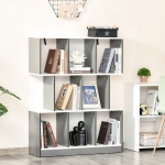 HOMCOM 3-Tier Multifunctional Bookcase Storage Unit Display Shelf Grey and White