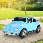 Aosom 6V Licensed Volkswagen Beetle Kids Electric Ride-On Car Battery Powered Motorized Vehicles W/ Remote Control,Horn Lights, MP3,Suspension,for 3-6 Years Old,Blue