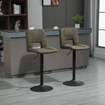 HOMCOM Modern Bar stool Armless Adjustable Height with Swivel Seat, Set of 2