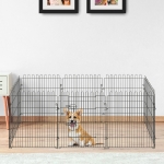 PawHut 30-inch 8-Panel Pet Playpen Metal Indoor Outdoor Exercise Dog Pen Cage Crate