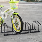 HOMCOM Bike Parking Stand Floor Wall Mount Storage Locking Rack Holder Outdoor Steel