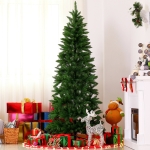 HOMCOM 6.9ft Artificial Christmas Tree Evergreen Spruce Xmas Tree Holiday Decor w/ Metal Stand Winter Holiday Decoration 865 Branch Tips Green