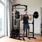 Soozier Heavy Duty Multi-Function Power Tower Rack Cage Exercise Workout Station Strength Training w/ Stand Rod for Home Gym