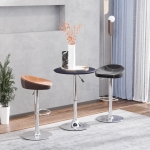 HOMCOM Modern Pub Style Adjustable Vinyl Covered Bar Table w/ 360 Swivel - Black