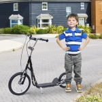 Homcom Adjustable Teen Kick Scooter Child Pro Stunt Scooter Ride-on Street Bike with 16" Inflatable Tire