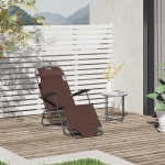 Outsunny Folding Chaise Lounge Chair Portable Adjustable Recliner Sun Lounger Outdoor Garden Reclining Seat with Pillow, Brown