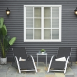 Outsunny 3 Pieces Patio Lounge Chair Set PE Rattan Wicker Beach Yard Garden Sunbathing Chair with Table, Black