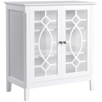 HOMCOM Sideboard Display Cabinet with Double Framed Glass Doors, 2 Adjustable Shelves, and Elevated Base, White