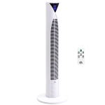 HOMCOM 38" 70° Oscillating Tower Fan Cooling for Bedroom with 3 Speeds, 12H Timer, LED Panel, and Remote Control, White