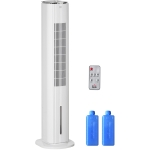 HOMCOM 42" 2-In-1 Portable Swivel Air Conditioner Humidifier Cooling Fan for Home Office with 3 Modes, 3 Speeds, Remote Control, Timer, LED Display, 1.3 Gal Water Tank, White
