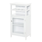 HOMCOM Wine Cabinet with 4 Bottle Wine Rack, Open Shelf, Acrylic Door Cabinet with Adjustable Shelf, White