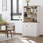 HOMCOM Freestanding Kitchen Pantry Hutch Bookcase with Drawers & Cabinets